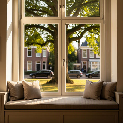 Lichte woonkamer in landhuis Wassenaar met openslaande deuren en uitzicht op tuin