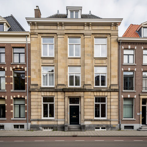 Vrijstaande villa Wassenaar met klassieke witte kunststof kozijnen en groene tuin