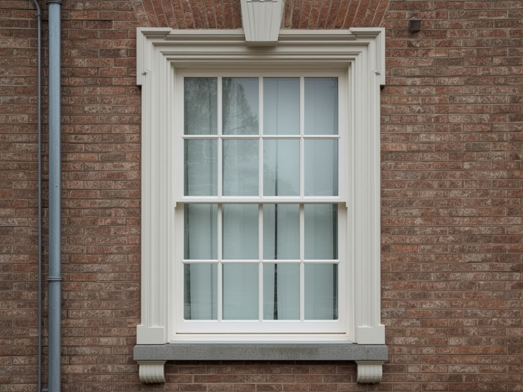 Detailopname kunststof kozijn met houtlookfolie in een woning uit het centrum van Wateringen