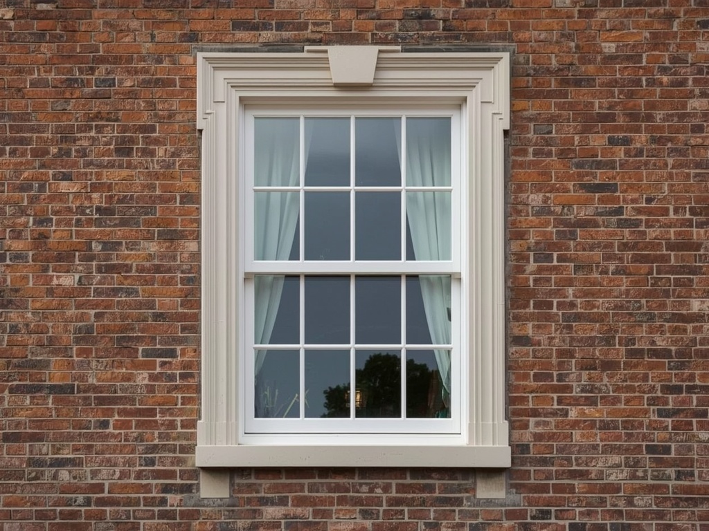 Detailopname wit kunststof kozijn met sierlijst in Nootdorps woonhuis