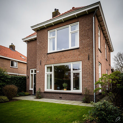 Antraciet kunststof kozijnen aan een gerenoveerd jaren 30-huis in Den Haag