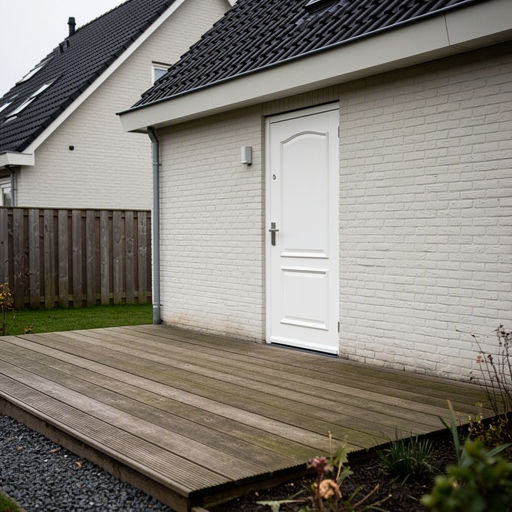 Monteur plaatst een kunststof achterdeur bij een woning in Den Haag
