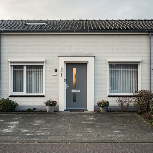 Kunststof voordeur aan de voorgevel van een woning in Den Haag