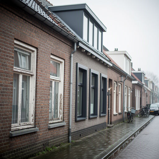 Witte kunststof kozijnen met HR++ glas in een karakteristiek Haags bakstenen rijtjeshuis